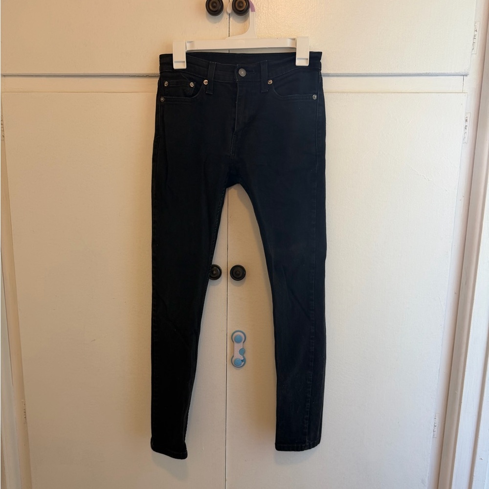 Levi’s 510 men’s black skinny jeans size 28x32 drainpipe pencil slim leg slender